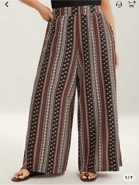 Boho Wide Leg Geometric Design pants